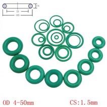 녹색 FKM 불소 고무 O 링 O-링 오일 씰링 개스킷 CS 1.5mm OD 4-50mm, 27mm X 1.5mm 10pcs
