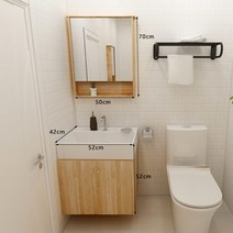 건식 세면대 원목 세면대 하부장세트 긴다리 반다리 사각세면대, 52*42cm세면대1+하부장+수전+거울장개