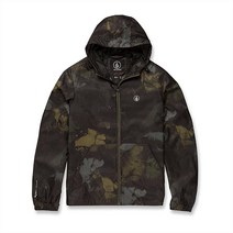 Volcom 남성 Phase 91 Hooded Water Resistant Windbreaker Jacket Black 1 미디엄 [미국 직배송], Print, Medium