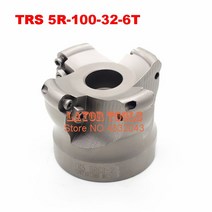 Trs 5r-100-32-6t 페이스 엔드 밀링 커터 인덱서 블 플랫 황삭 절단 cnc, 한개옵션0