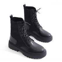 여성 앵클 봄구두 슈즈 레이스업 워커 코디 검정 신발