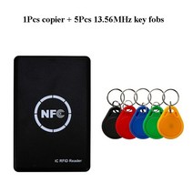 nfc도어락 상가도어락 RFID 복사기 NFC 스마트 카드 판독기 125kHz 키 13.56 MHz IC ID 작성기 S50 T5577, 03 1Copier5Key Fob