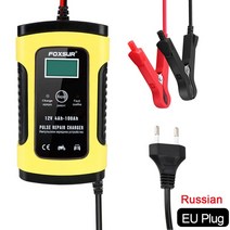 자동차배터리충전기 점프스타터 차량밧데리 펄스 수리 지능형 오토바이 납산 12V 6A 자동 모토 리드 디지털 LCD 디스플레이, 01 EU Plug Ru