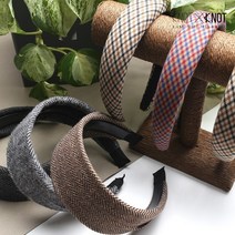 [KNOTXKNOT] 헤링본체크 울 와일드or통통 헤어밴드 머리띠