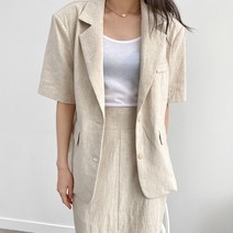 드레스날다 시원하게 테일러드 반팔 린넨자켓(outer1227)