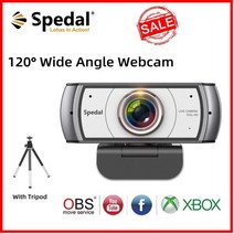 스트림캠 Spedal-C920 Pro 120 ° 광각 웹캠 풀 HD 1080P 삼각대 포함 공식 소프트웨어 Mac pc용 USB 웹, 한개옵션0