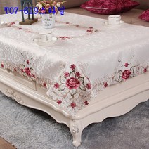 SKANDSALO 식탁보 거실 티테이블 직사각형 유럽풍 레이스 테이블보 패브릭 티테이블보 모던 심플 정사각형, T07-619스타일, C03-직사각형 130*175cm