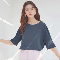 [허밍] 5부소매 A라인 티블라우스_카키