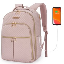 BAGSMART 여성용 노트북 백팩 15.6 인치 가방 직장 대학 여행 출장 충전식 가방