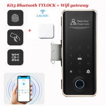 디지털 키 지문 유리문 도어락TTLOCK 원격 잠금 장치 유리 도어 용 스마트 나무 문 동적 코드 자동 디지털, 03 Kit3_03 Type C
