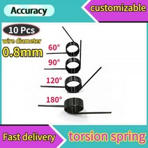 10 Pcs 와이어 직경 0.8mm 3/6/9 코일 스프링 스틸 V-스프링 비틀림 작은 비틀림 스프링 머리핀 스프링 180/120/90/60 학위, 0.8mm(60 degrees), 10mm(10pcs), 7.2mm(9 laps )