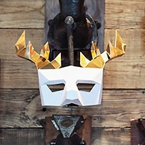 DIY 3D 핸드메이드 인형탈 페이퍼크래프트 동물 입체 종이접기 셀프인테리어소품 종이 아트, 골드 순록