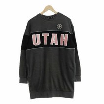 엠엘비스포츠 그레이 컬러블럭 면혼방 utah롱맨투맨원피스 여자 L [110] 6133