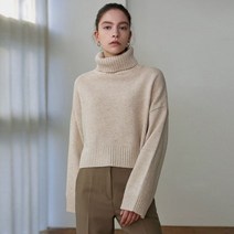 [천삼백케이] [닉앤니콜] LOOSE CROP TURTLE SWEATER[OATMEAL]