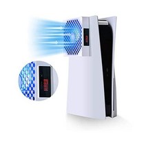 GSTORY PS5 냉각 팬 쿨러 시스템 온도 자동 조정(℃ ℃) 저소음 RGB LED 장착 3단 1500 1750 2000RPM(140MM), White