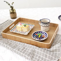 사각 손잡이 우드트레이/LC613(41x30)/원목 나무 쟁반, 사각 손잡이 우드트레이 LC-613