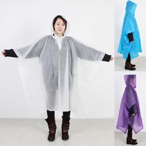 성인 우비 레인코트 EVA 판쵸 남자 여자 우의 동남아 유럽 여행 준비물, 화이트