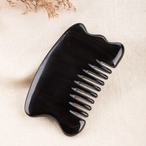 물소뿔 로즈쿼츠 밀랍수지 나무 괄사 마사지 지압봉 옥 괄사 도구, 12)물소뿔 빗 괄사 4호, 1개