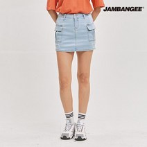 잠뱅이 여성 쿨맥스 카고 데님스커트 라이트블루 AK2DDK83-LB