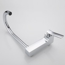 주방 벽걸이 회전 믹스 수도꼭지 크롬 황동 싱글 핸들 액세서리 싱크 믹서 탭