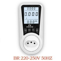 디지털 전력계 AC 전기 소비 에너지 미터 EU 플러그 소켓 전력 킬로미터 와트 전압 표시기 220V, BR 220-250V 50HZ
