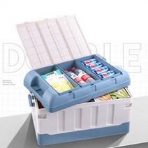 다세코 접이식 폴딩박스 뚜껑형 트렁크정리함 캠핑용 수납박스 공간정리 리빙박스, 45L-레드_비상스티커75L