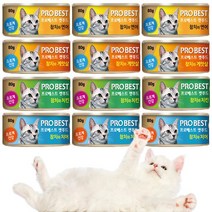 프로베스트 캣푸드 고양이간식캔 참치&연어/치어/치킨/게맛살 80g 1박스 24개입, 참치&게맛살 1BOX