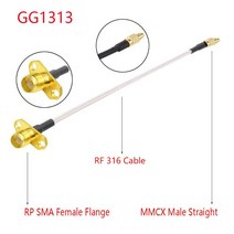 유니파잉1PC MMCX to SMA/RPSMA 암 플랜지 패널 마운트 RG316 Pigtail FPV 안테나 연장 코드 TBS Unify Pan, 02 MMCX M to RP SMA F_06 30CM