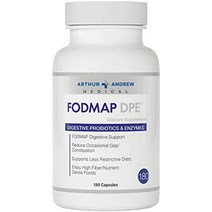 arthur andrew medical - 포드맵 dpe 소화 프로바이오틱스 및 효소 포드맵 과민증 완화 및 고도 발효 식품 비건 비-GMO 캡슐 60개, 180