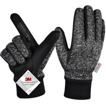 MOREOK -10 ℃ 겨울 장갑 3M Thinsulate 열 터치 스크린 자전거 따뜻한, 12 3M-Darkgray_04 XL