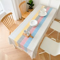 북유럽 린넨 식탁보 방수 방유 6인용 레스토랑 커피 테이블 보 커버, 130x200cm, K