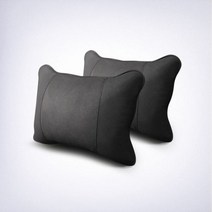 차량용 쿠션 알칸타라 메르세데스-벤츠 마이바흐 자동차 알칸타라 머리 받침 자동차 목 베개 BMW 자동차 뒷 목 허리 쿠션, Hole Black 2pcs