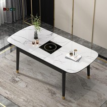 대리석식탁 6인용세라믹식탁 확장형 접이식테이블 인덕션식탁 90cm, 1.1m 싱글 테이블 [인덕션 스타일]