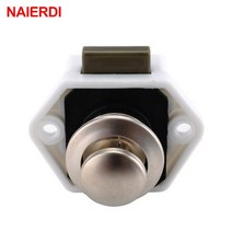 NAIERDI 캠핑카 자동차 푸시 잠금 직경 20mm RV 캐러밴 보트 모터 홈 캐비닛, White