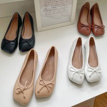 브링미[브링미슈2.5cm]스퀘어 리본 플랫슈즈(4color)
