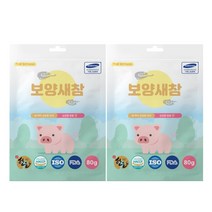 더보양 보양새참 국산재료 국내생산 각종인증 영양가득 맛있는 강아지 건강 수제간식, 80g x 2팩, 돼지