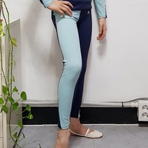 한디자인 리듬체조 연습복 F/W 컬러블록 9부바지 (네이비+민트)