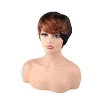 BLISSHAIR Ombre Pixie Cut Wig Short Human Hair Wigs for Women Short Straight Pixie Wigs Colour T1B/3