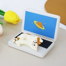 뒹굴거리는 고양이 휴대폰 거치대 (노트북) 스탠드거치대 스마트폰거치 미니어쳐, 1개