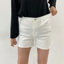 빅사이즈 히든밴딩 스판 컷팅 3부 숏 코튼 면 데님 청 반바지 S-3XL 블랙 화이트