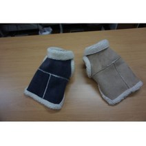 [강아지 무스탕]연카멜 차콜 스웨이드 덤블링 안감 무스탕, 연카멜