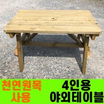 성도레져 4인용 방부목 야외 테이블 천연원목 세트 파라솔 정원테이블 실외 실내 카페테이블 야외테이블, 민트