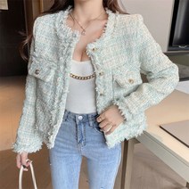 K.ONLINE SHOP체크 트위드자켓 재킷 상의 코디 하객룩코트 점퍼 트위드자켓 청자켓 가죽자켓