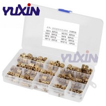 330pcs210pcs m2 m10 황동 널링 인서트 너트 스레드 인서트 나사 구색 세트 키트 산업 기계 너트 주입 도구, 210Pcs- 믹스