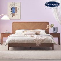 잉글랜더 메리미 헤링본 고무나무 원목 침대 LK(Sweet Slumber 포켓 필로우탑 매트-K), 월넛+매트(LG), 프레임+매트