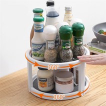쇼케이스냉장고 음료냉장고 360 ° 회전 주방 선반 싱글/더블 레이어 홀더 미끄럼 방지 향신료 보관 캐비, 01 Single Layers