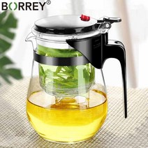티포트 유리 약탕기 borrey 500ml glass teapot 내열 glass tea pot with stainless steel infuser puer oolong, 900ml