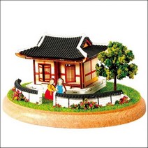 전시용 우드 기와집 디오라마 만들기세트 만들기키트 유치원 초등 어린이만들기, 단품