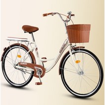 클래식자전거 7단변속 출퇴근자전거 24 26인치, 레트로 옐로우(익스클루시브 에디션)