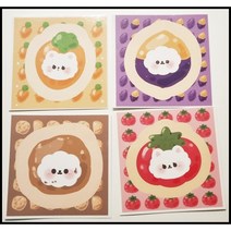 [포장용품] 솜솜즈(솜냥이 솜솜이) 채소 시리즈 4종 도무송 10장 1세트(선택)/예쁜 스티커 캐릭터 스티커/다이어리 꾸미기 다꾸/포장/어린이 스티커, 1.당근(솜냥)10장